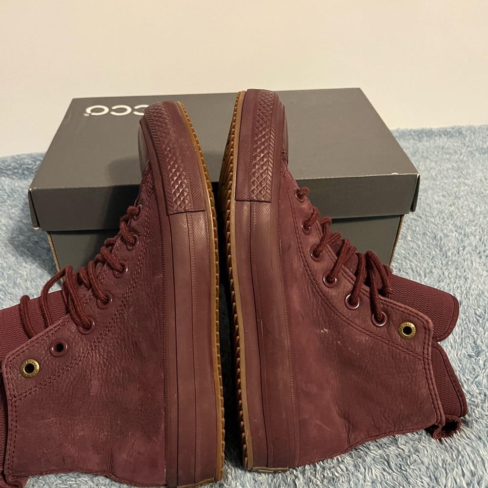 Converse High Top Sneakers - Maroon Leather women’s size 6.5 - Picture 5 of 11